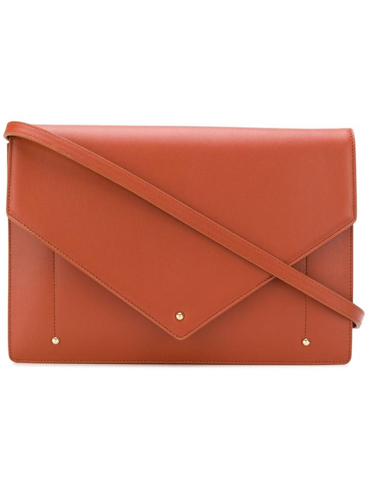 Sara Battaglia Envelope Clutch - Brown
