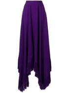 Nina Ricci Asymmetric Frayed-hem Maxi Skirt - Pink & Purple