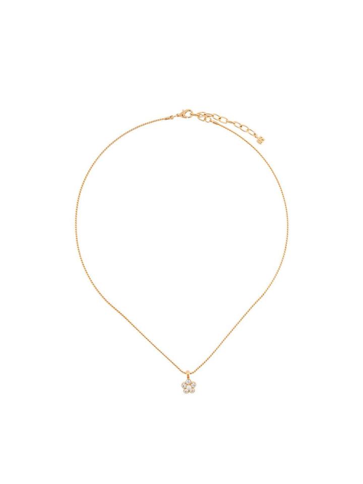 Nina Ricci Vintage 1980's Flower Pendant Necklace - Gold