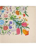 Gucci Silk Scarf With Flora Star Print - Neutrals