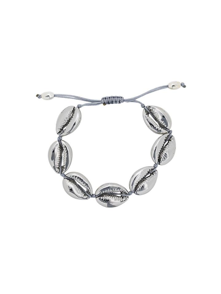 Tohum Silver Plated Puka Shell Bracelet