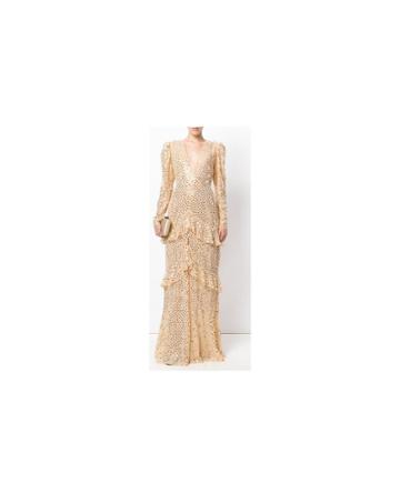 Alessandra Rich Beige And Gold Alessandra Rich Dress - Unavailable