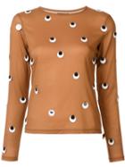 Maki Oh Sequin Eye Top, Women's, Size: Medium, Brown, Silk/spandex/elastane