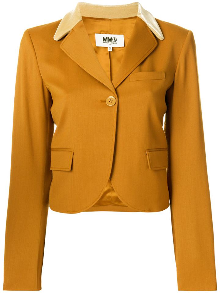 Mm6 Maison Margiela Velvet Collar Blazer - Yellow & Orange