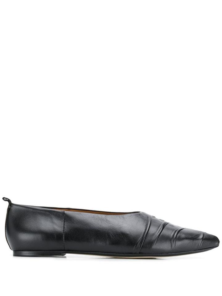 Joseph Draped Detail Ballerinas - Black