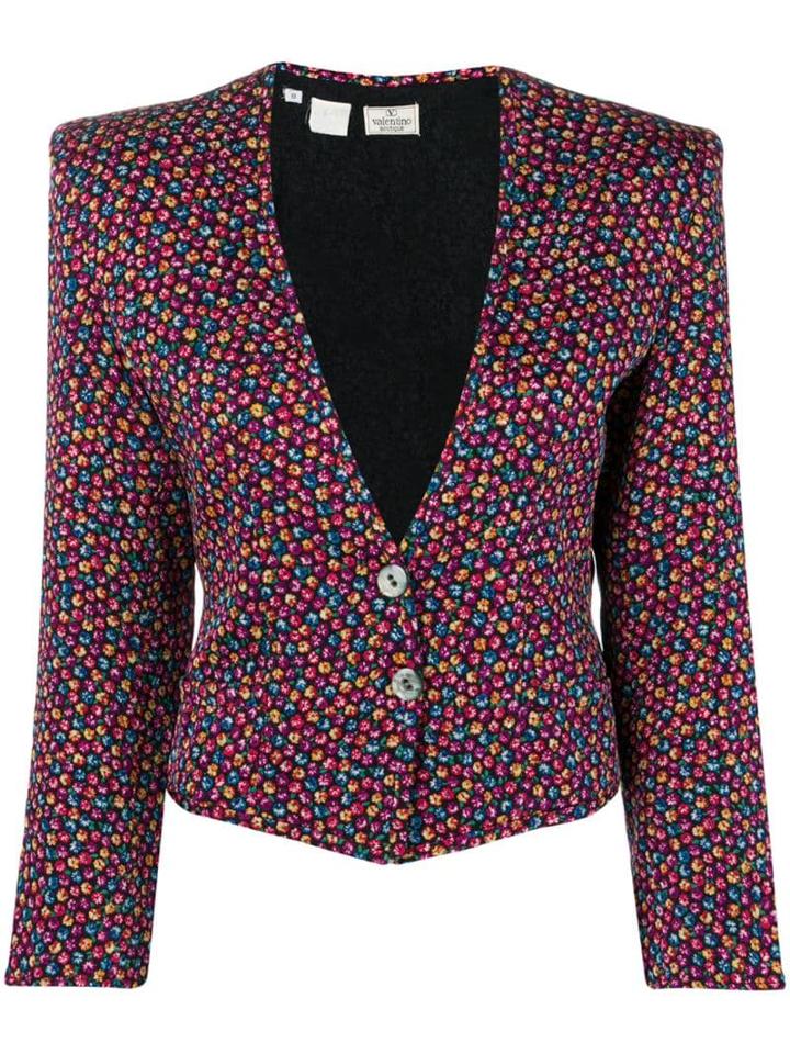 Valentino Pre-owned 1980's Floral Jacket - Black