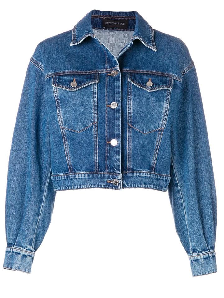 Sport Max Code Cropped Denim Jacket - Blue