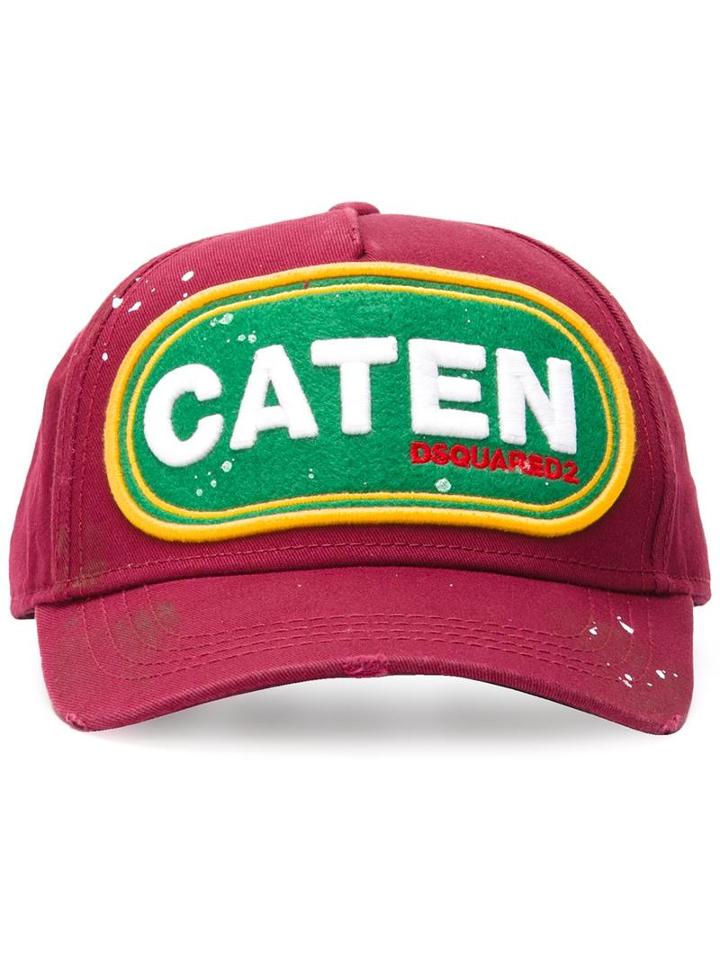 Dsquared2 Caten Baseball Cap, Men's, Red, Cotton