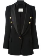 Pierre Balmain One Button Blazer, Size: 34, Black, Viscose/spandex/elastane/polyester