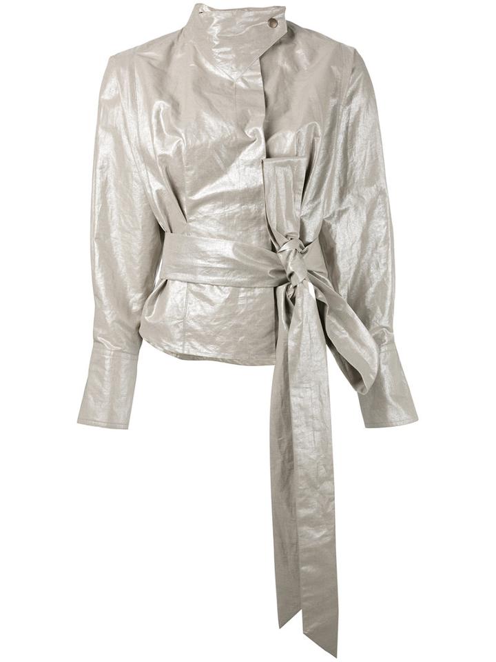 Isabel Marant - Lemony Jacket - Women - Cotton/linen/flax - 38, Nude/neutrals, Cotton/linen/flax