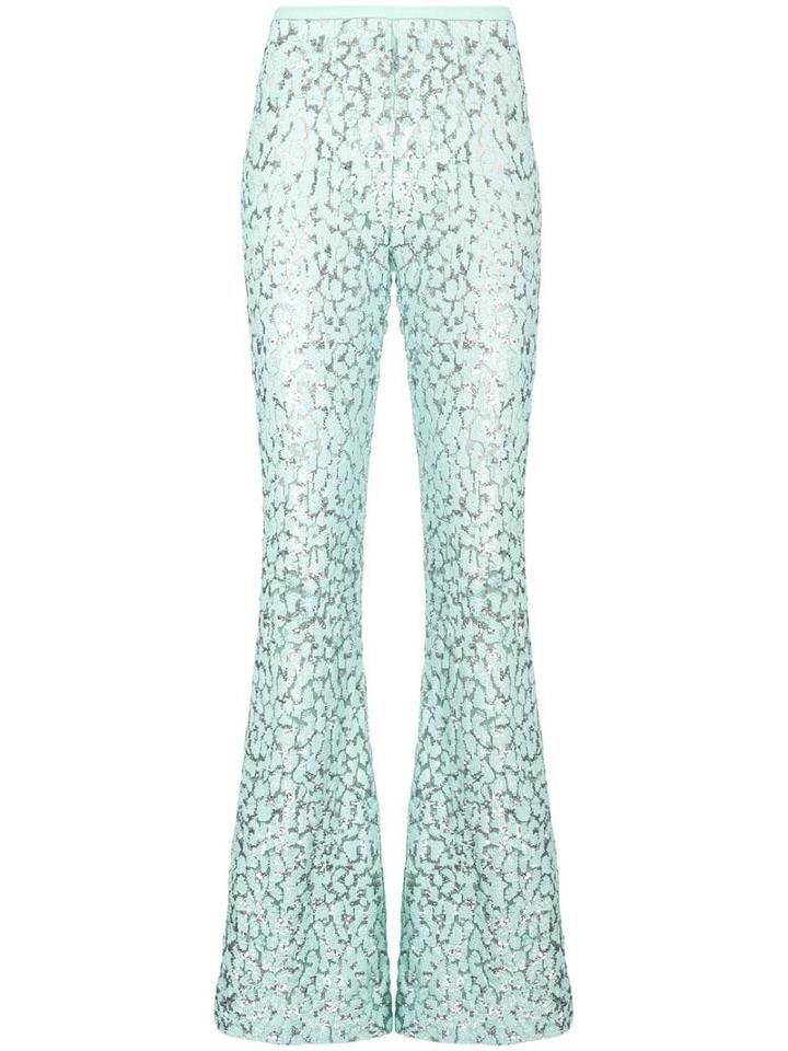 Michael Kors Collection Embroidered Flared Trousers - Blue