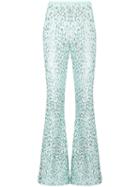 Michael Kors Collection Embroidered Flared Trousers - Blue