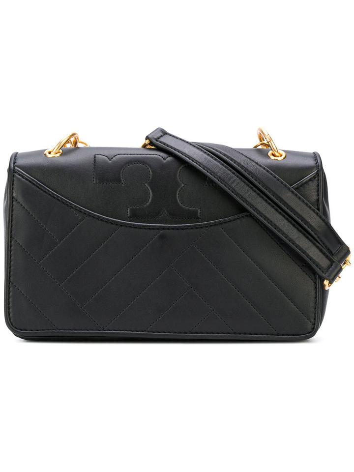 Tory Burch - Stitched Logo Shoulder Bag - Women - Leather - One Size, Black, Leather