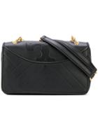 Tory Burch - Stitched Logo Shoulder Bag - Women - Leather - One Size, Black, Leather