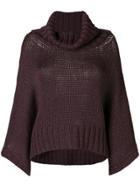Fabiana Filippi Roll Neck Knitted Sweater - Pink & Purple
