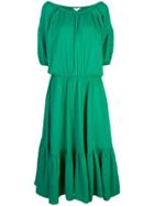 Rhode Resort Short-sleeve Flared Dress - Green