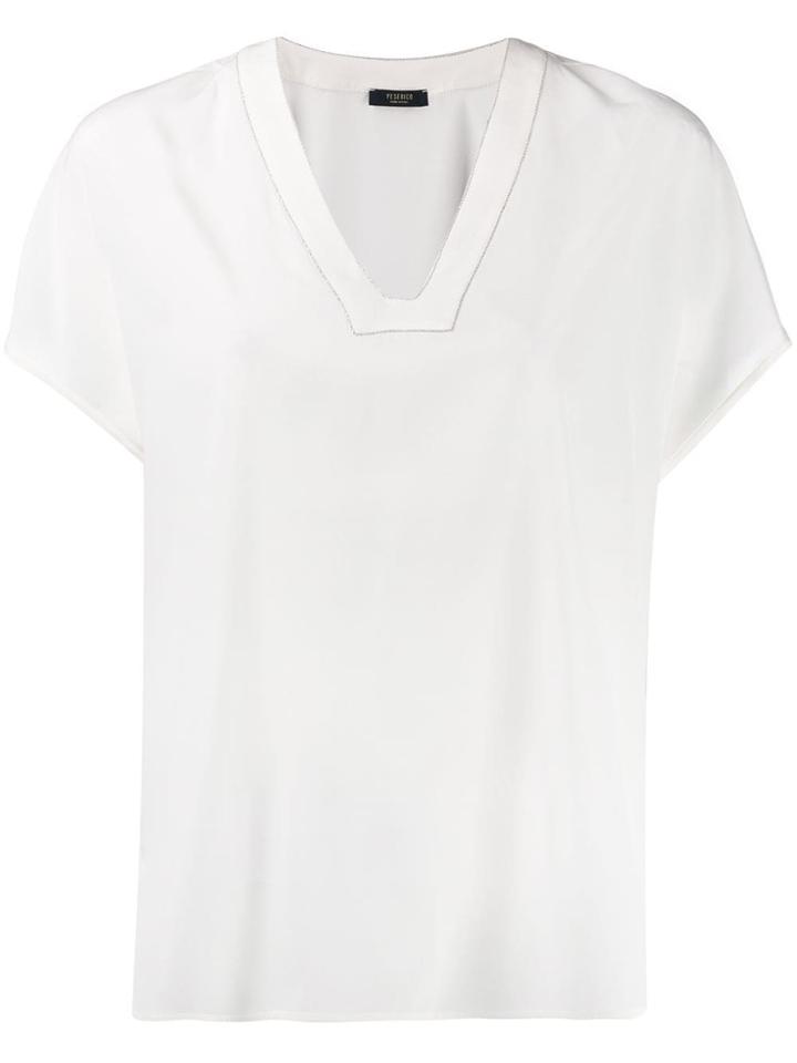 Peserico Bead Embroidered Top - White