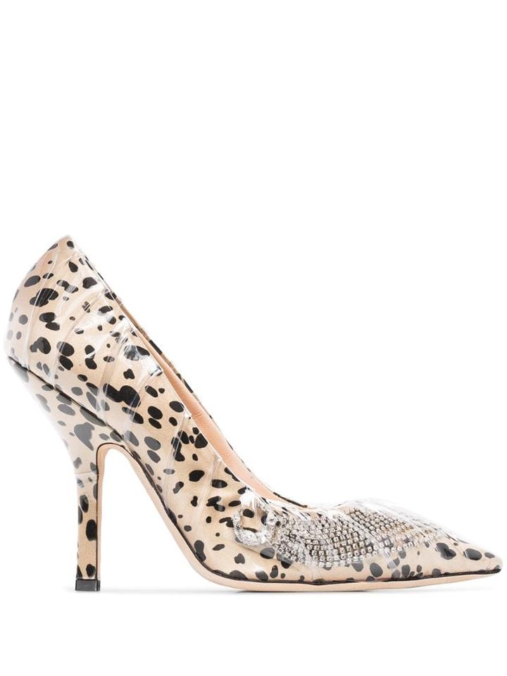 Midnight 00 Animal Print Embellished Pumps - Brown