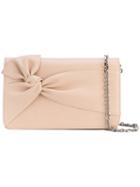 Casadei - Front Bow Shoulder Bag - Women - Calf Leather/satin - One Size, Nude/neutrals, Calf Leather/satin