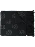 Alexander Mcqueen - Skull Embroidered Scarf - Women - Silk/wool/metallic Fibre - One Size, Black, Silk/wool/metallic Fibre