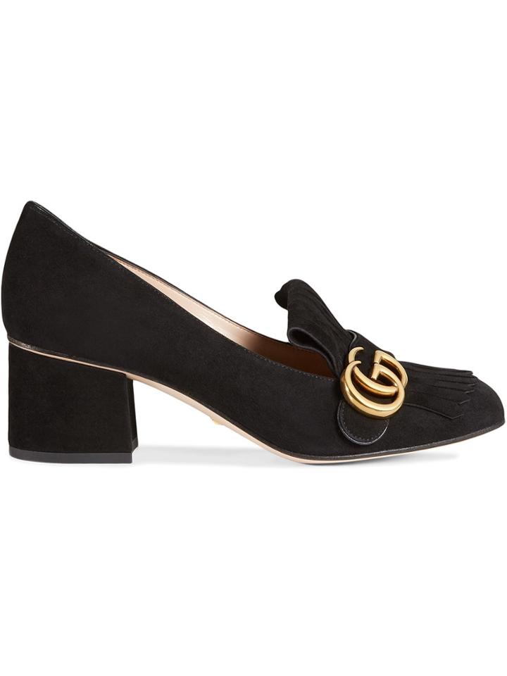 Gucci Suede Mid-heel Pump - Black