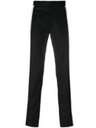 Alexander Mcqueen Striped Slim-leg Twill Trousers - Black