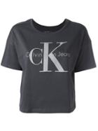 Calvin Klein Jeans - Boxy Logo T-shirt - Women - Cotton - M, Grey, Cotton