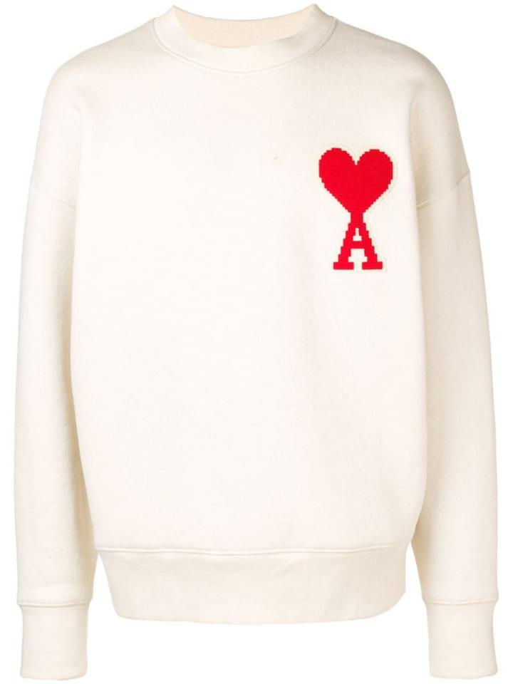 Ami Alexandre Mattiussi Crewneck Sweat With Big Ami Coeur Patch -