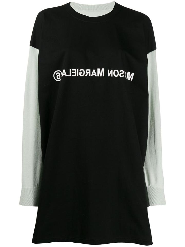 Mm6 Maison Margiela Mm6 Logo Sweatshirt Dress - Black