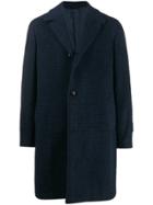 Mp Massimo Piombo Geometric Check Single-breasted Coat - Blue