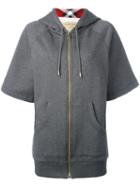 Burberry Shortsleeved Zipped Hoodie, Women's, Size: Xs, Grey, Cotton/polyester
