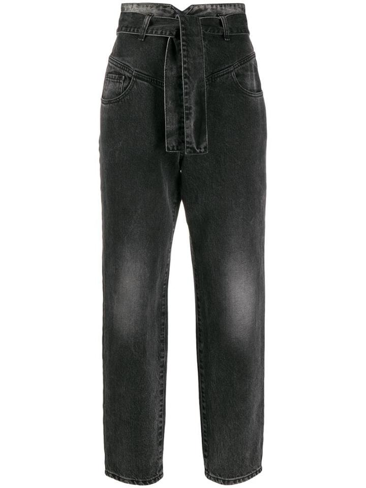 Pinko High-waisted Straight-leg Jeans - Grey