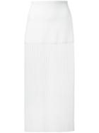 Christopher Esber Pleated Rib Column Skirt, Women's, Size: 6, White, Polyester/spandex/elastane