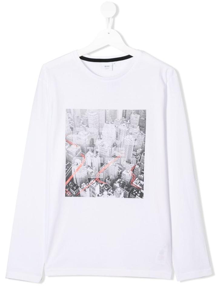 Boss Kids Teen City Print Sweatshirt - White