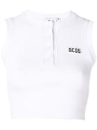 Gcds Cropped Vest Top - White
