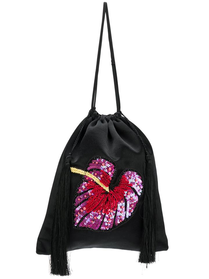 Attico Sequin Embellished Purse - Black