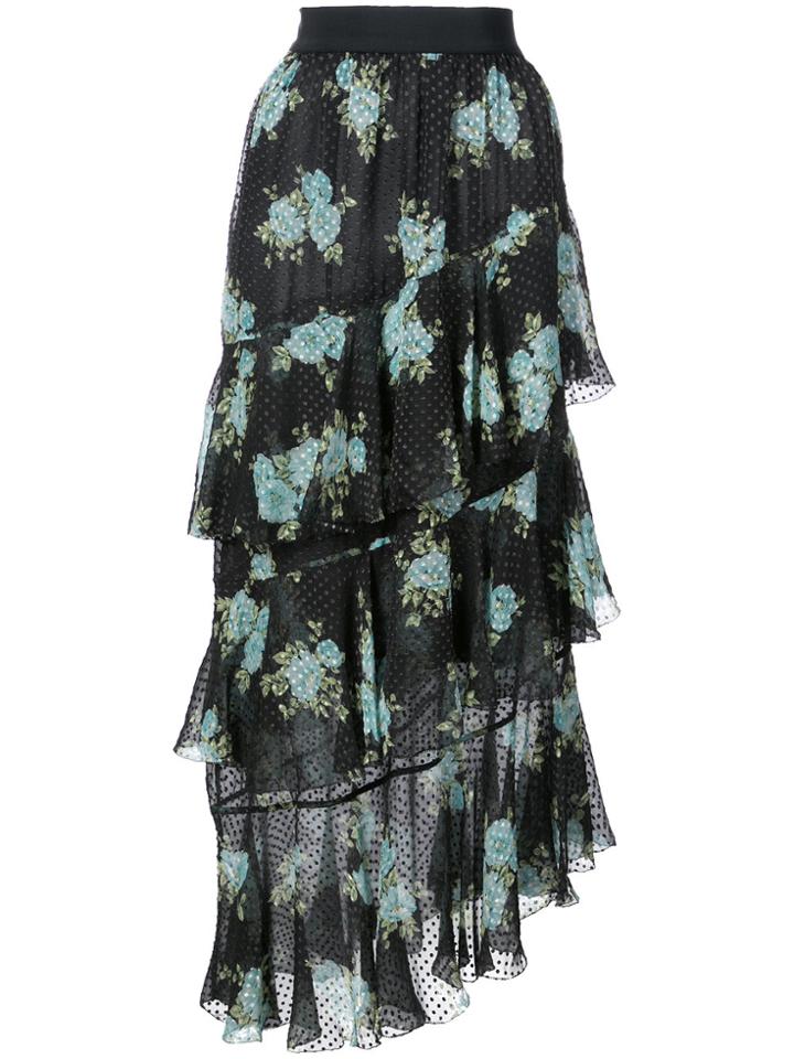 Zimmermann Floral Print Tiered Skirt - Blue