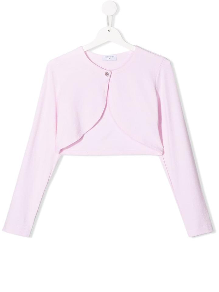 Monnalisa Cropped Cardigan - Pink