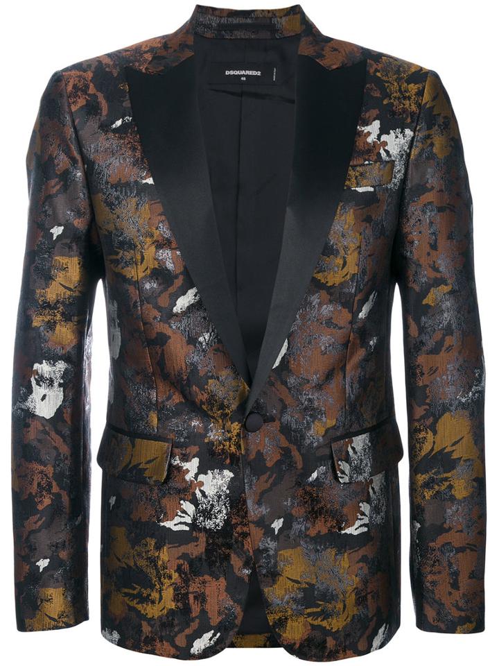 Dsquared2 - Metallic Embroidered Blazer - Men - Silk/cotton/polyester - 54, Black, Silk/cotton/polyester