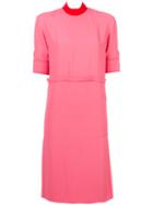 Marni - Crépe Dress With Scarf - Women - Silk/acetate/viscose - 40, Pink/purple, Silk/acetate/viscose