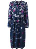 Lanvin Vintage Flower & Bird Print Dress, Women's, Size: 36, Blue