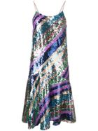 Essentiel Antwerp Striped Combo Sequin Dress - Blue