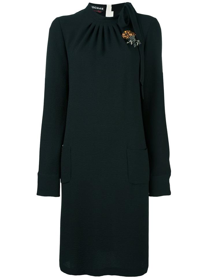 Rochas Knotted Neck Longsleeved Dress