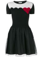 Red Valentino Knitted Heart Dress - Black