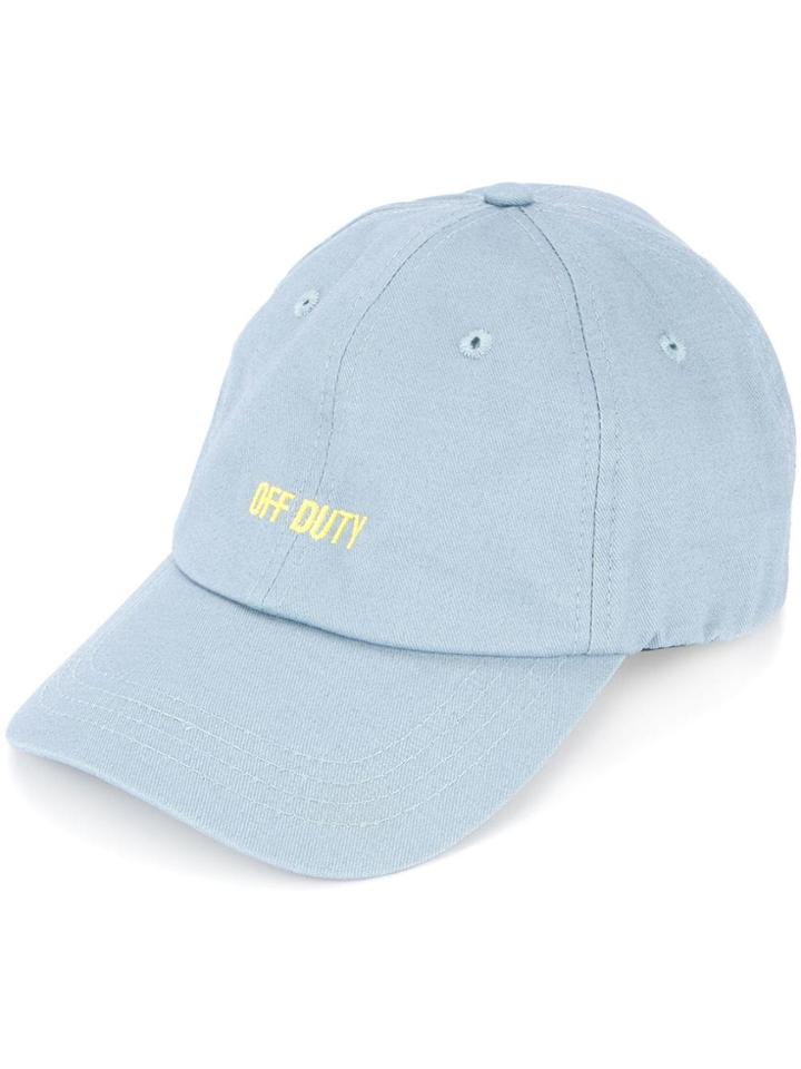 Off Duty Embroidered Logo Cap - Blue