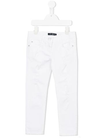 Miss Blumarine Ripped Skinny Jeans, Girl's, Size: 10 Yrs, White