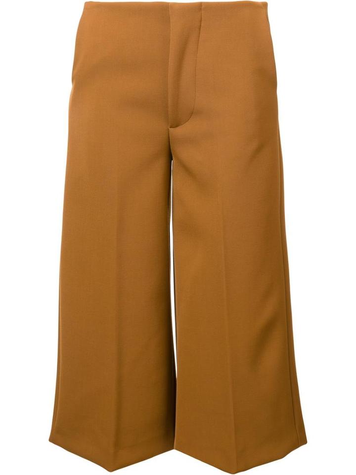 Marni Wide Leg Culottes, Women's, Size: 36, Yellow/orange, Virgin Wool