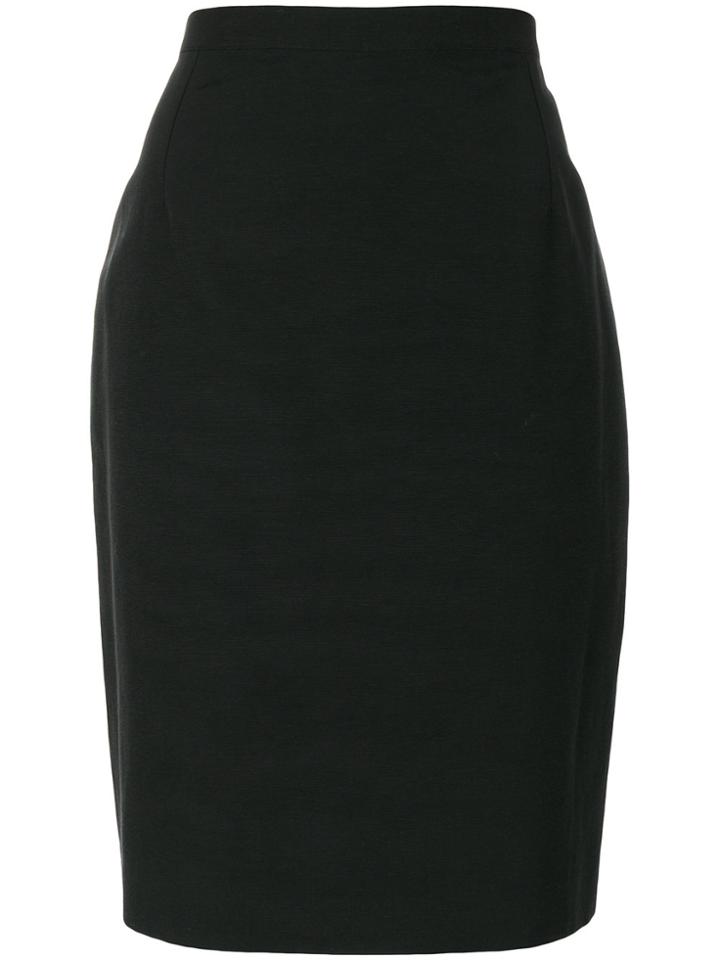 Yves Saint Laurent Vintage Straight Midi Skirt - Black