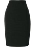 Yves Saint Laurent Vintage Straight Midi Skirt - Black