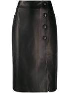 Drome Button-up Midi Skirt - Black